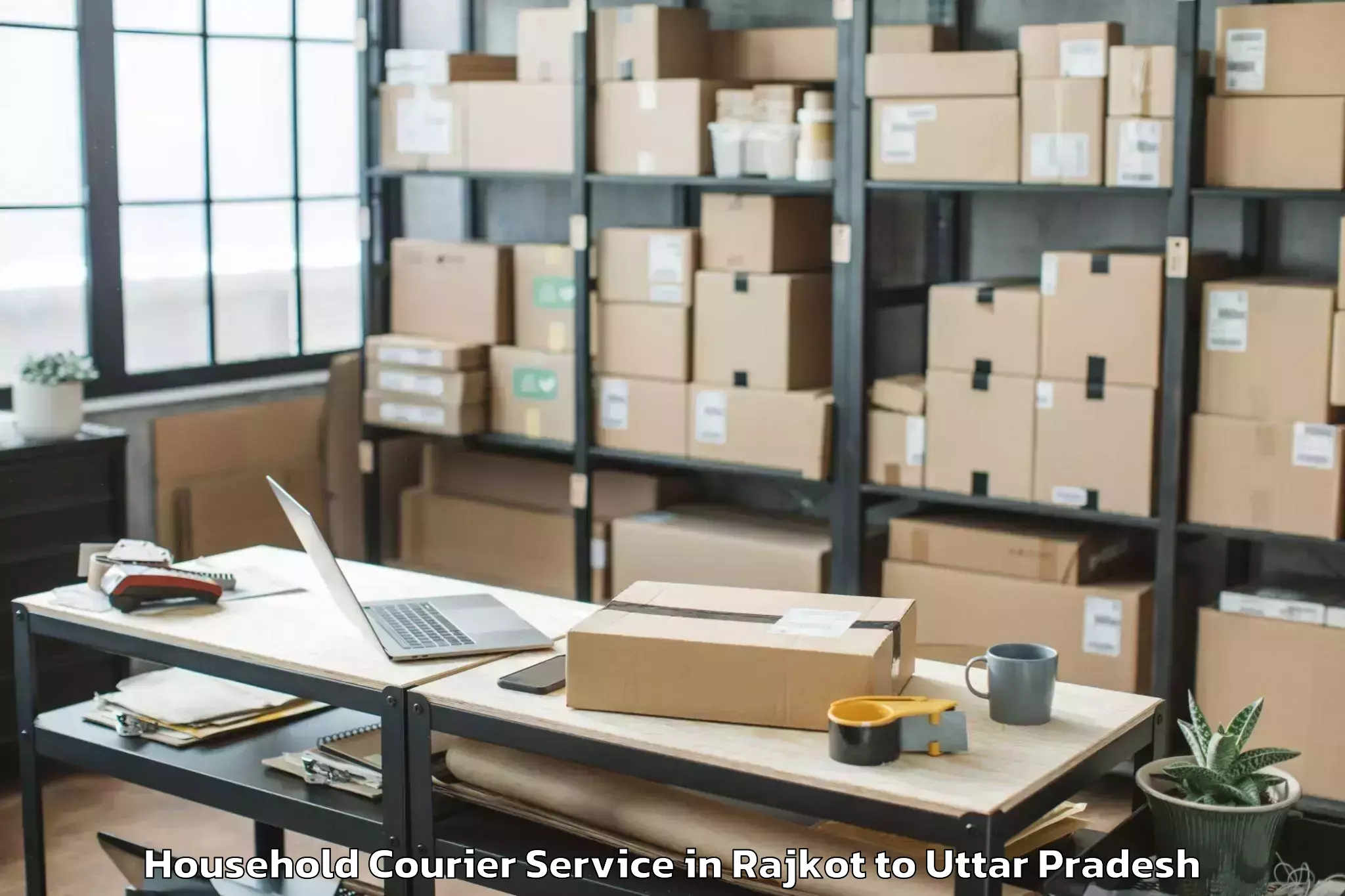 Book Rajkot to Gabhana Household Courier Online